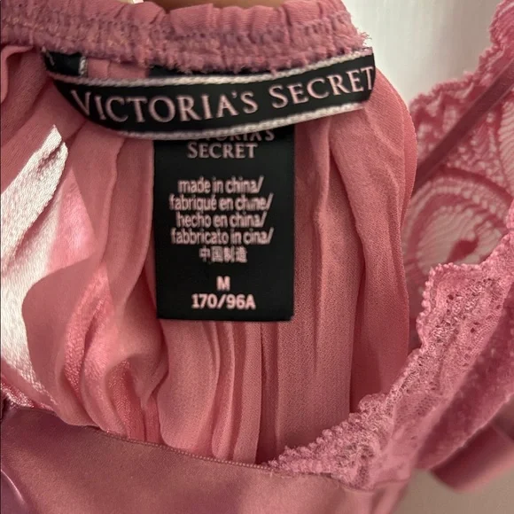 Victorias Secret Mauve Sheer Pleated Babydoll Lingerie Size Medium sexy Coquette - Picture 12 of 12